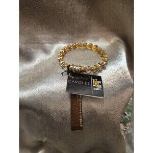 Carolee Chunky Bezel Set Rhinestone Gold Tone Magnetic Clasp Bracelet